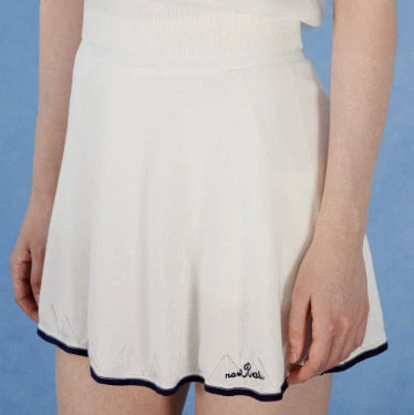 NowRose White and Navy golf skirt detail