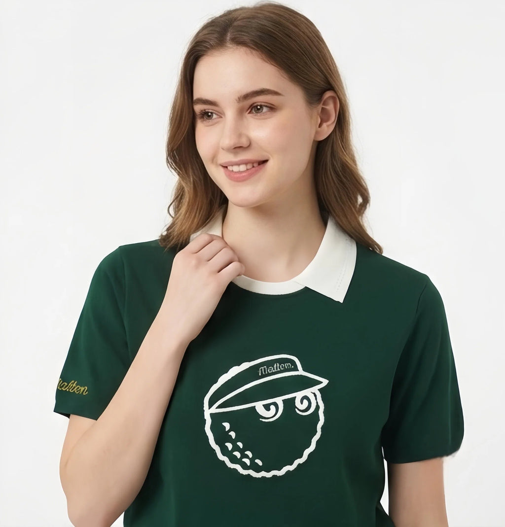 Malbon Women Golf Polo Shirt Knit Casual Tee 2025