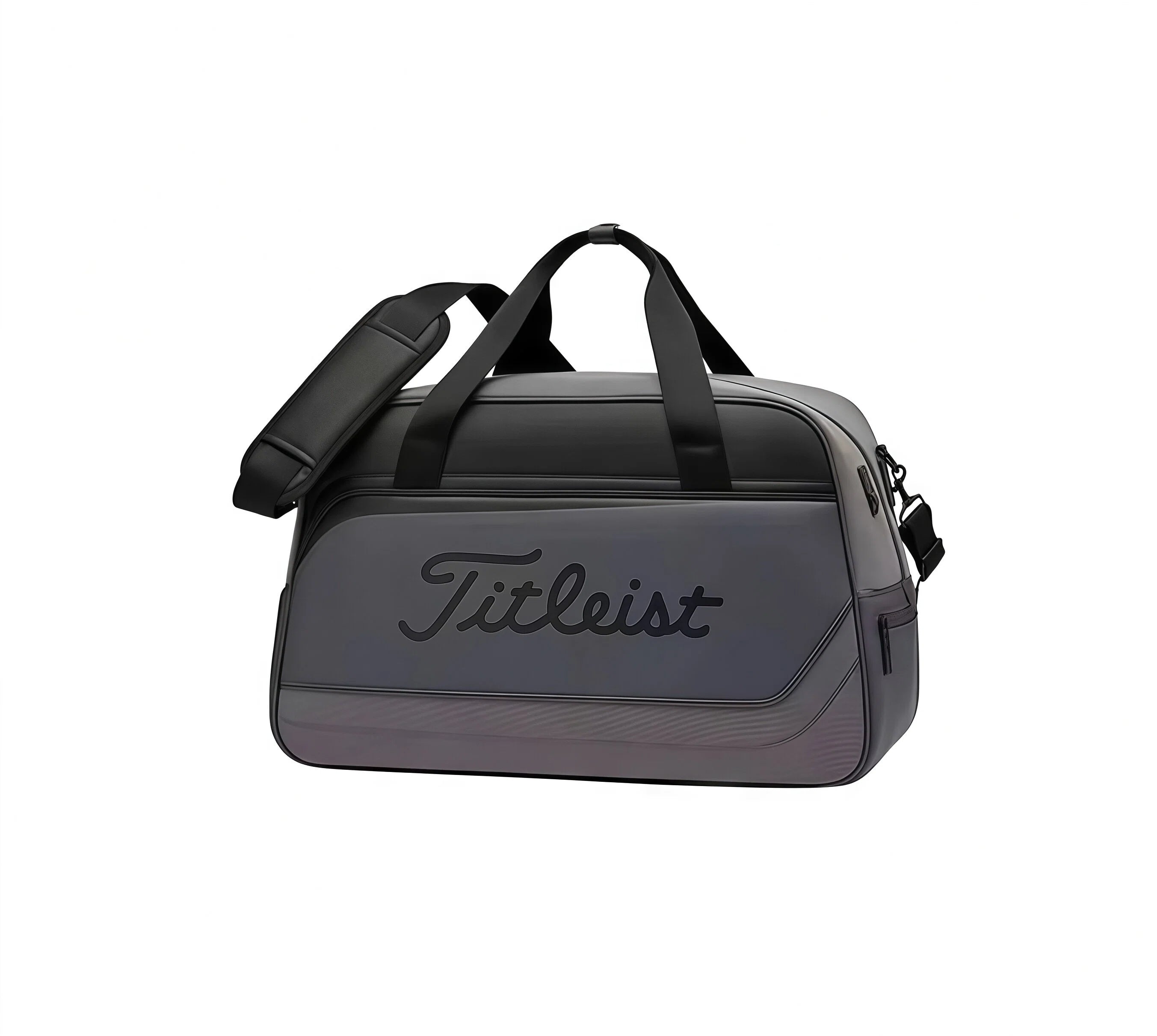 Titleist Black Duffel Bag with White Logo–Versatile Golf Travel & Gym Bag
