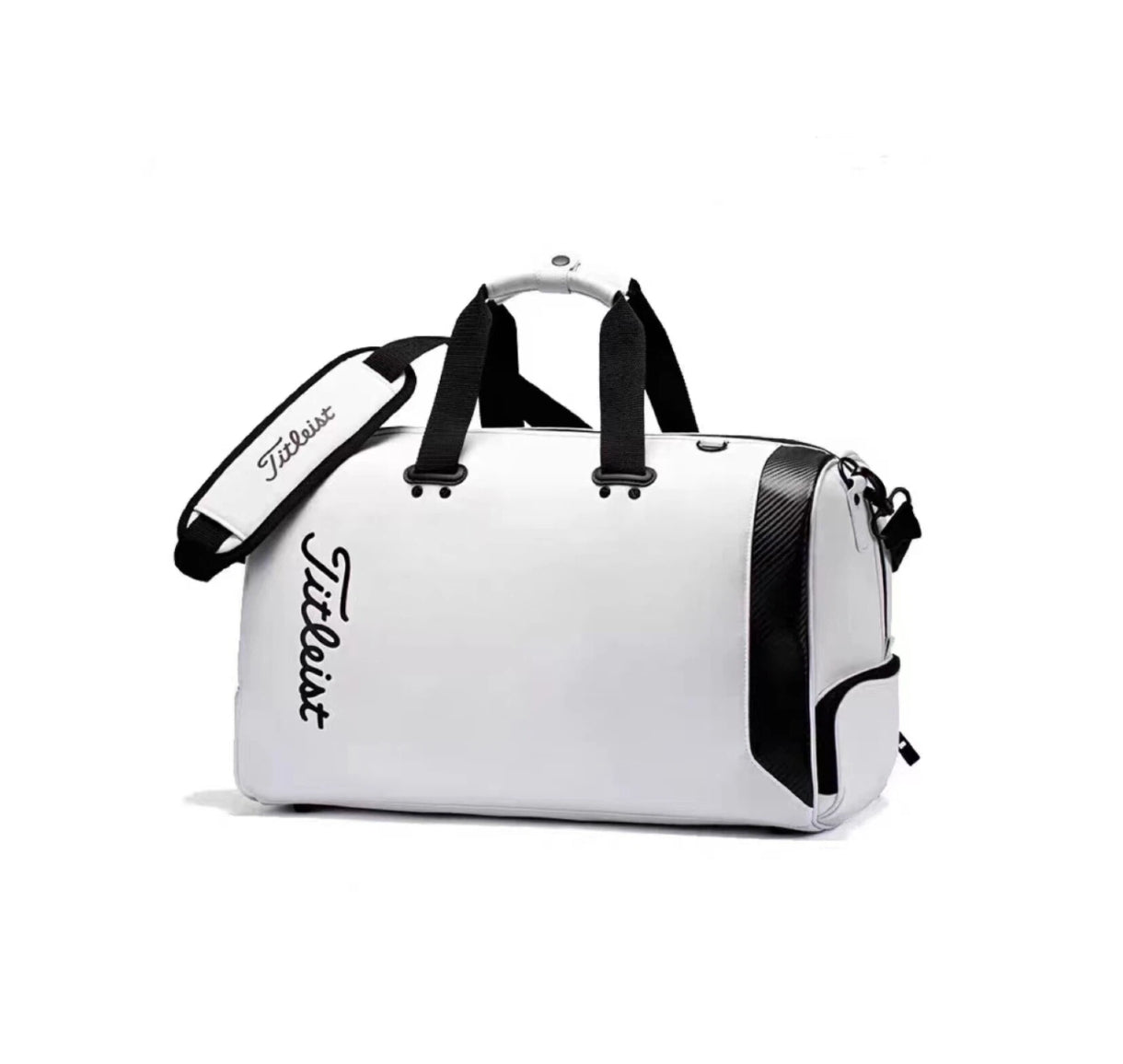 Titleist Black Tech Duffel with Carbon Side – Modern Golf & Gym Bag