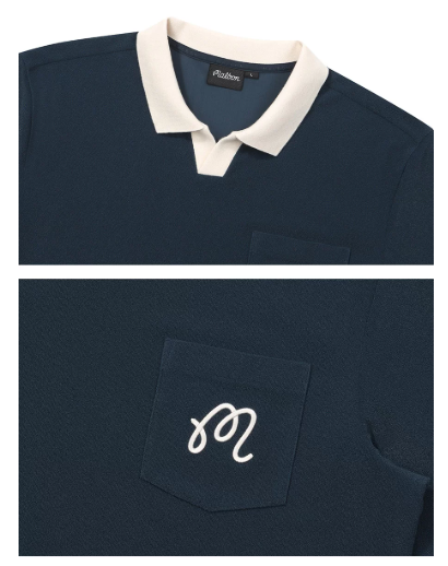 Malbon men golf polo embroidered bunny logo close-up
