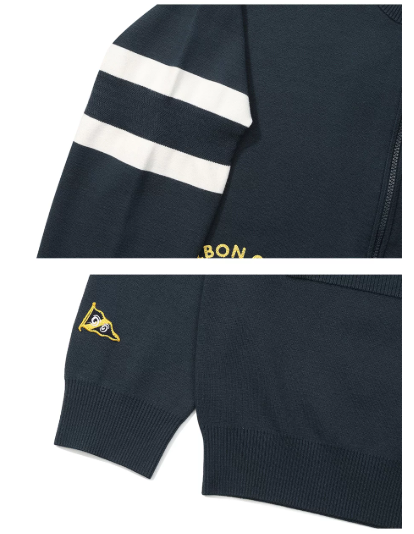 Malbon Preserve Yacht Club Cardigan Navy Navy golf cardigan front view