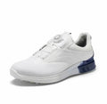 men’s white leather anti-slip golf shoes in White, side profile