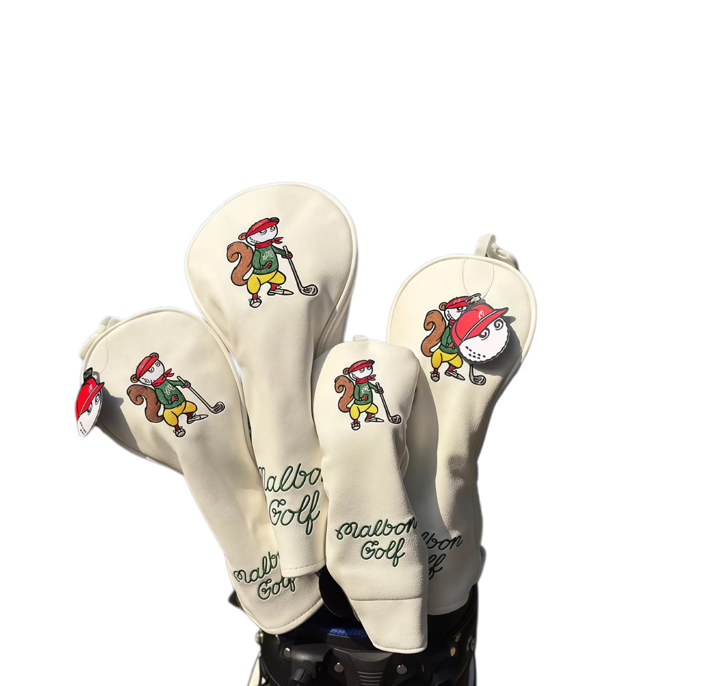 Malbon Cute Squirrel Golf Headcover with Magnetic Closure – Waterproof PU