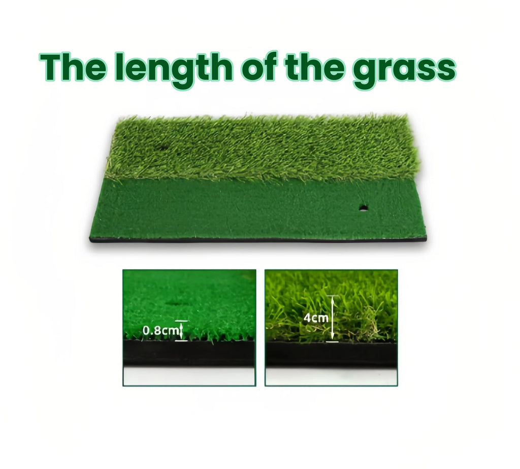 Portable golf swing mat detail of thick EVA foam shock-absorbing base