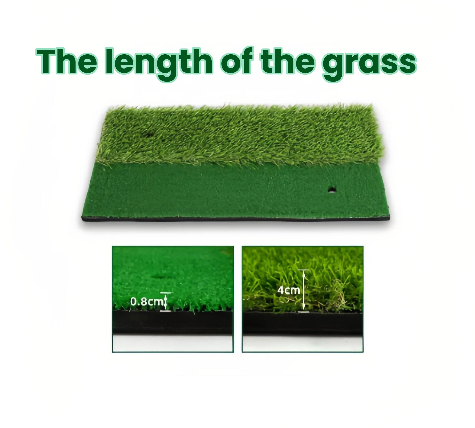 Portable golf swing mat detail of thick EVA foam shock-absorbing base