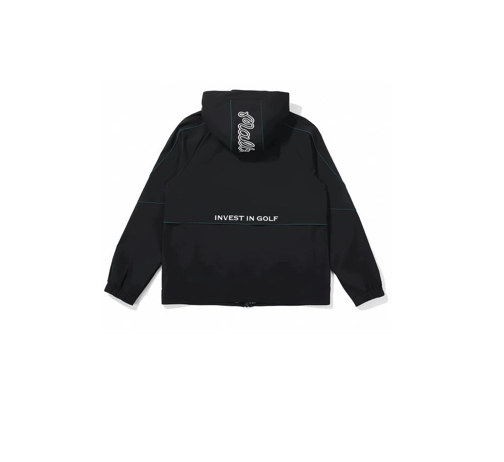Malbon men hooded golf jacket side profile