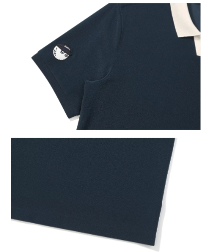 Malbon men golf polo three-button placket detail
