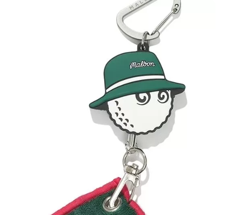 Malbon Microfiber Golf Towel with Clip — close-up of microfiber pile