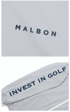Malbon men's 2026 spring autumn casual golf jacket — fabric texture close-up