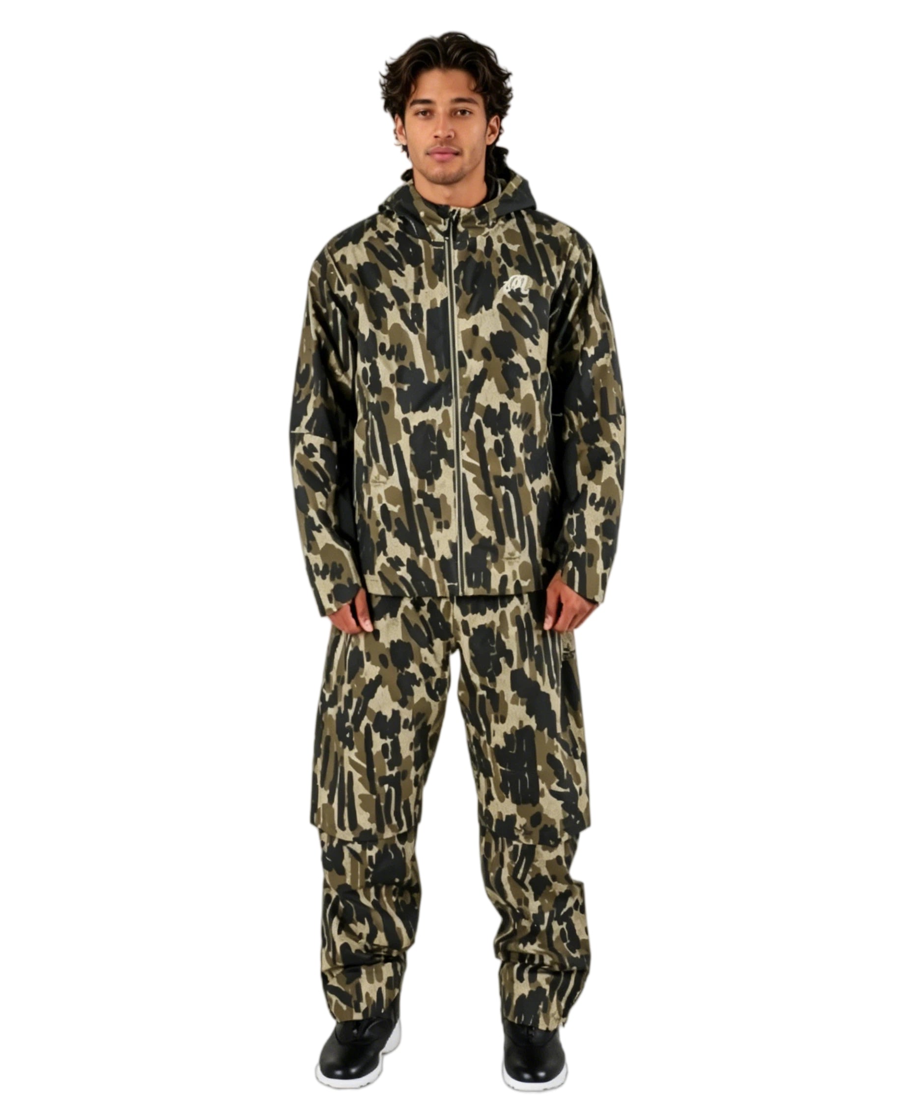 Malbon Tour Divot Camo Rain Pant Bark Camo