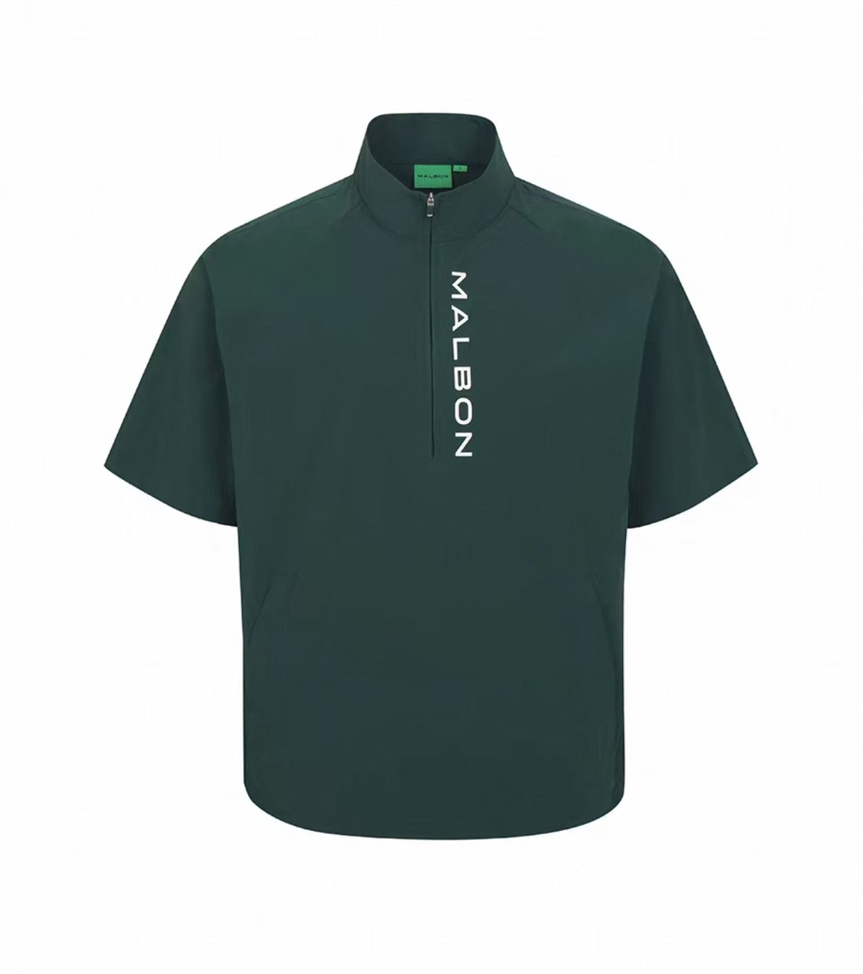 Malbon men Green short-sleeve half-zip golf jacket size chart