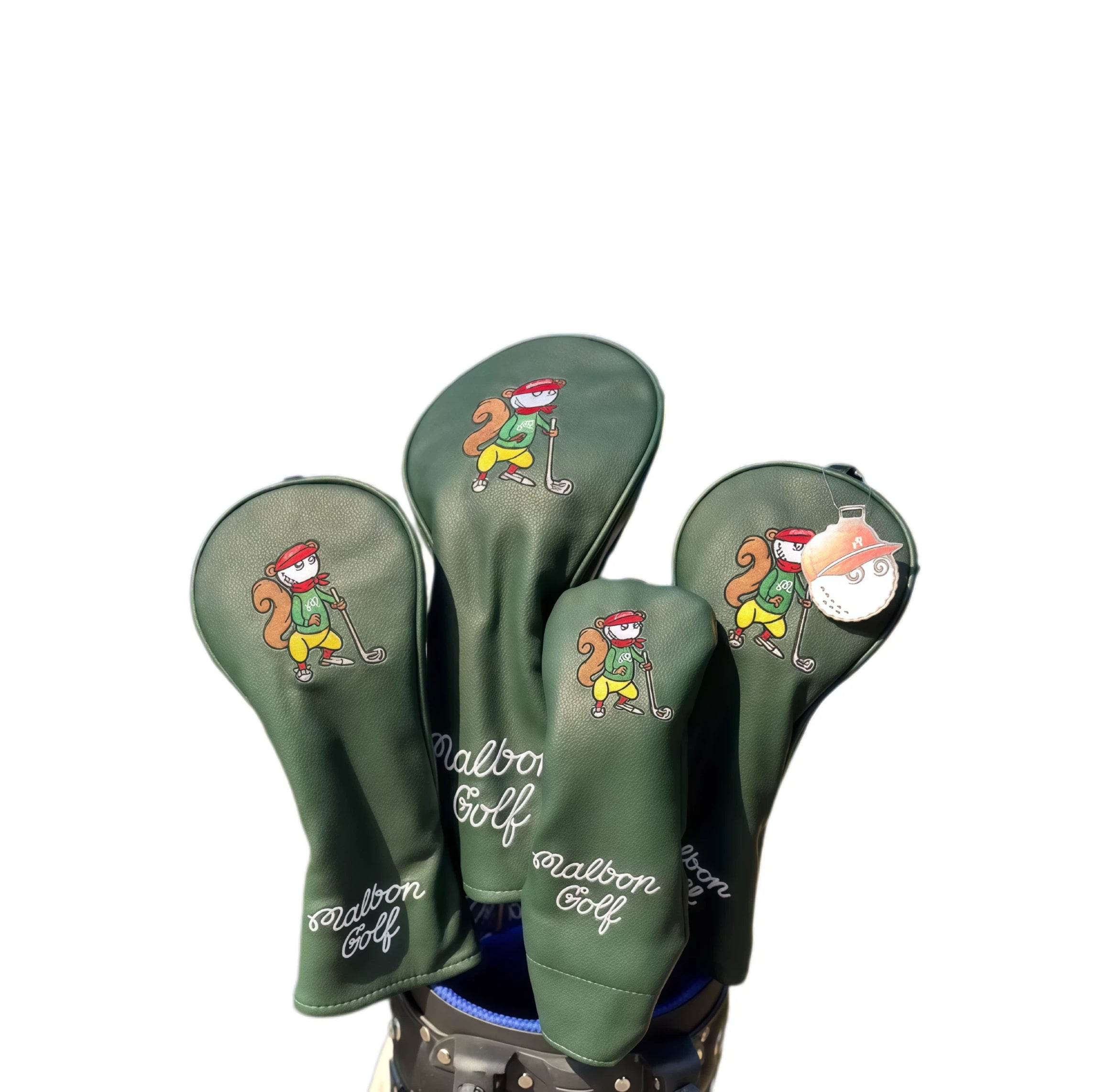 Malbon Cute Squirrel Golf Headcover with Magnetic Closure – Waterproof PU