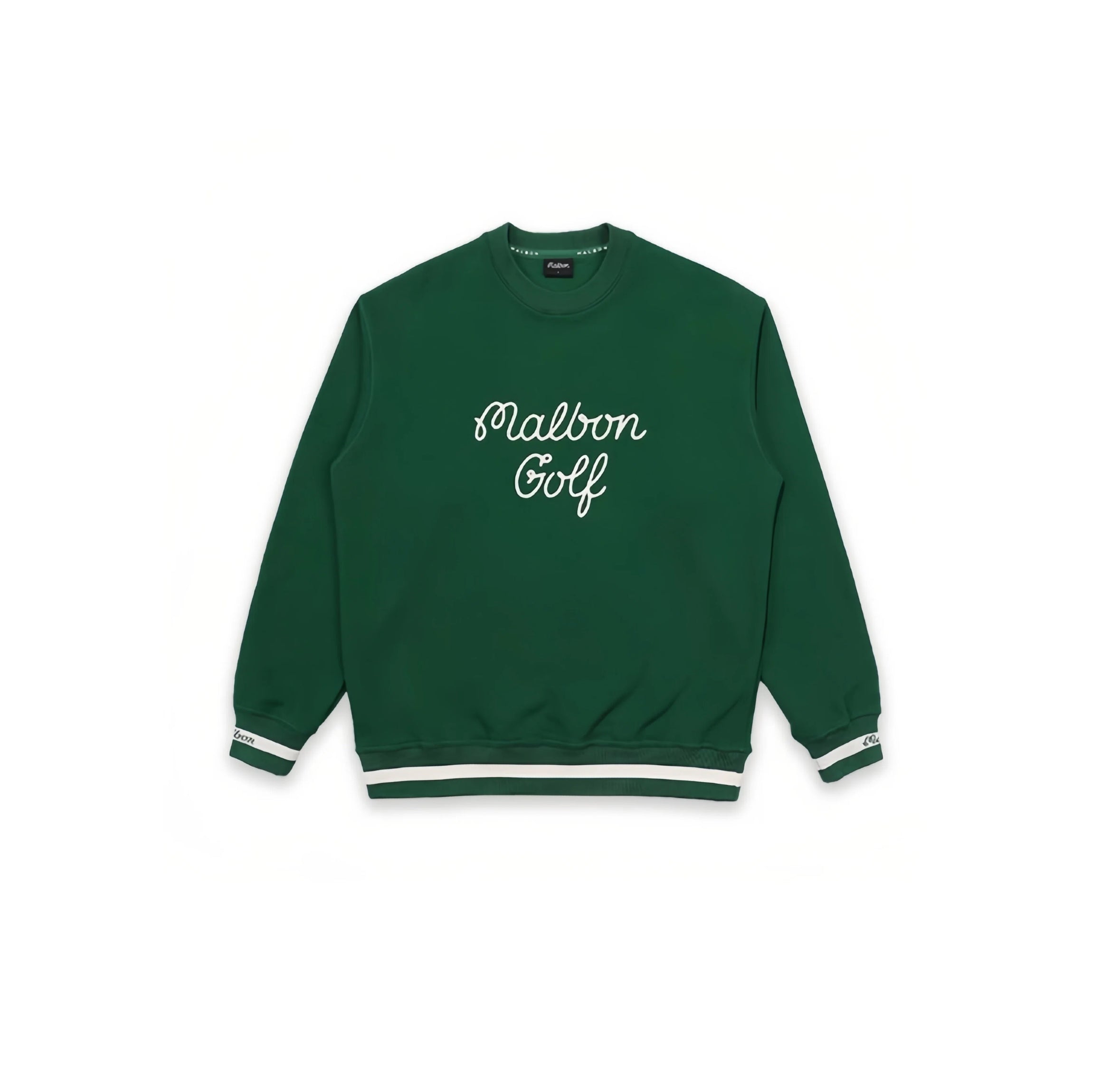Malbon men's crew-neck logo embroidered golf sweatshirt — front view