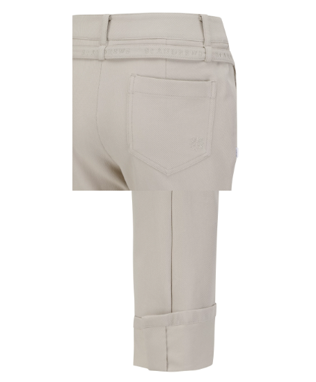 St Andrews Women's Slim-Fit Flare Golf Pants — back view styling on course