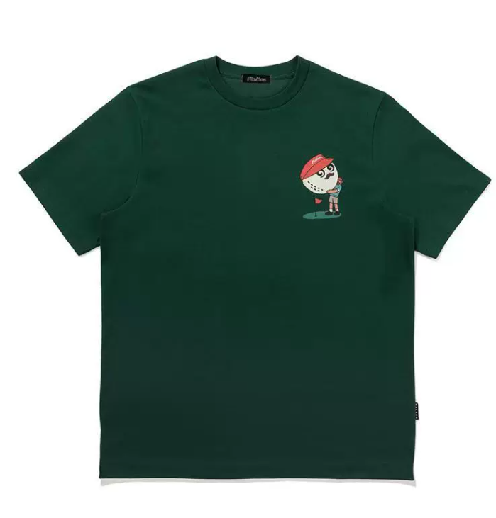 Malbon Unisex Dosan Graphic Golf T-Shirt Green front view