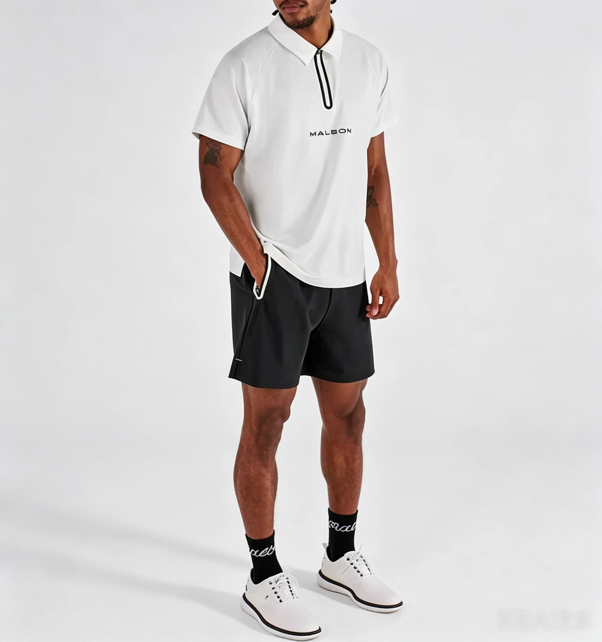 Malbon Golf Quarter-Zip Polo Shirt
