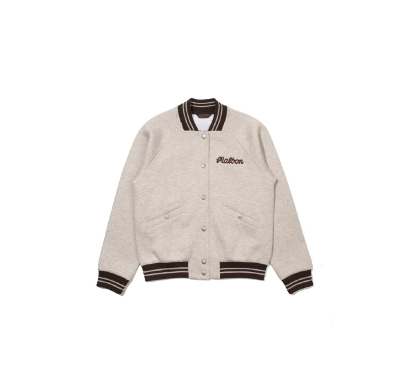 Malbon women stand collar jacket oatmeal back styling