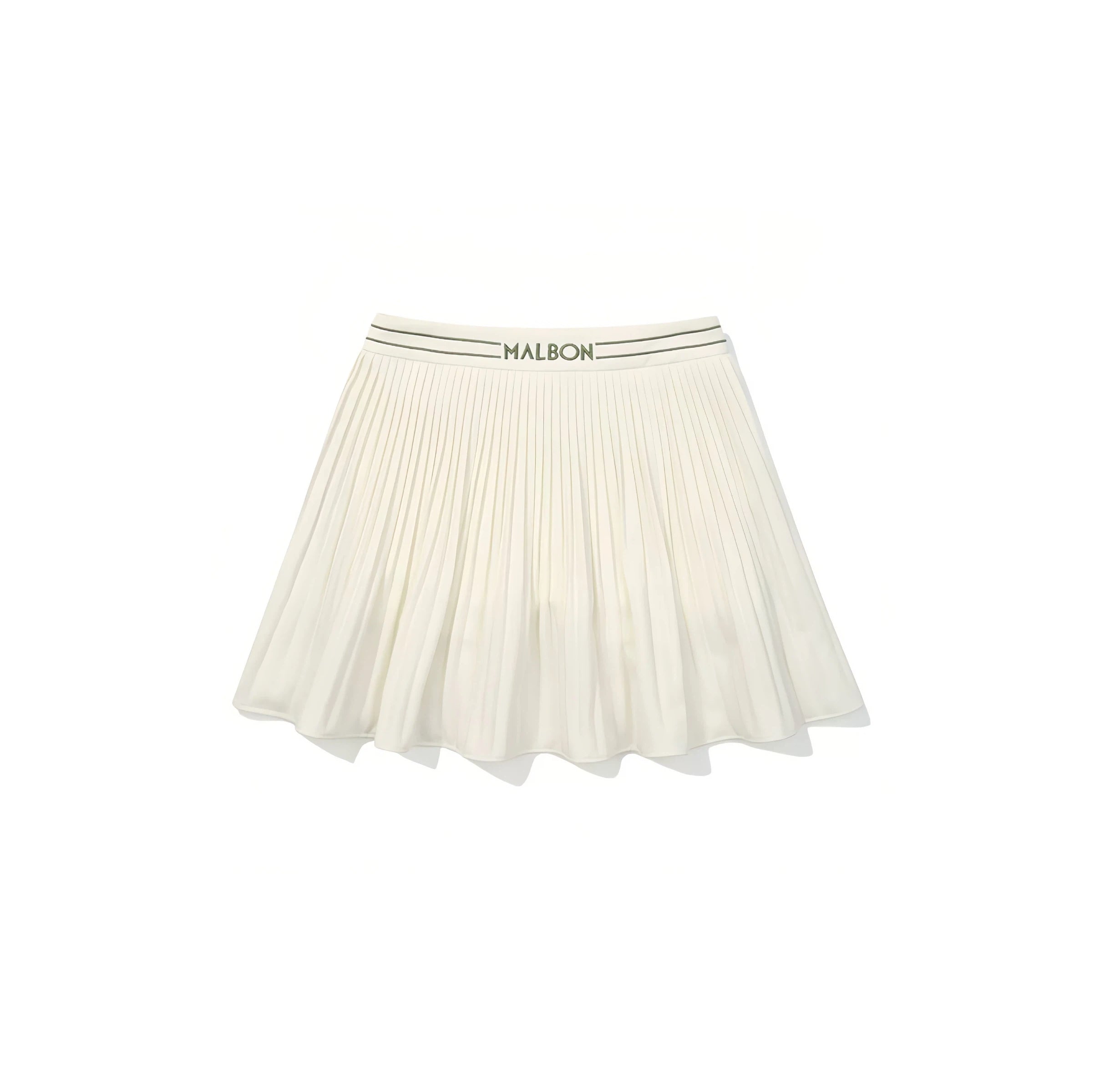 Malbon Women's Knit Polo and Skirt — close-up of M embroidery and contrast trim