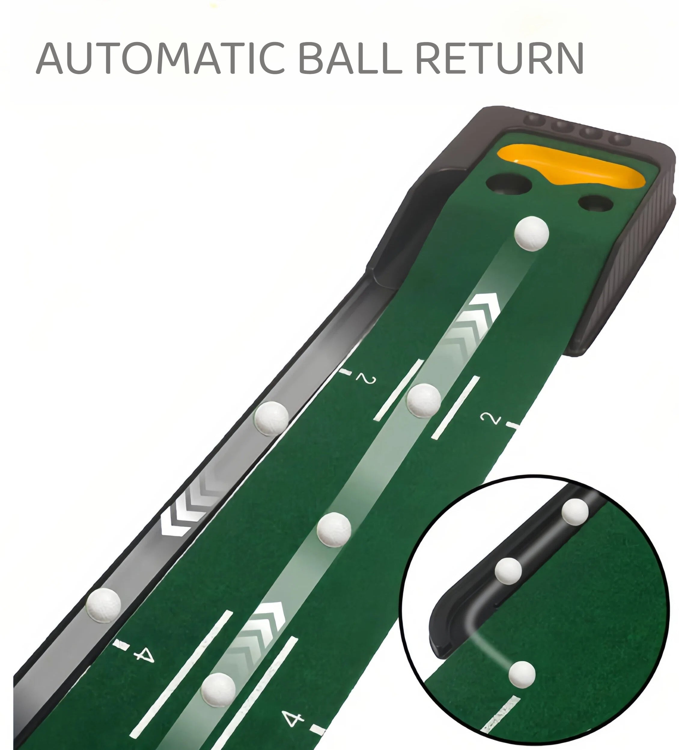 HOW TRUE Golf Putting Trainer Mat Auto Ball Return