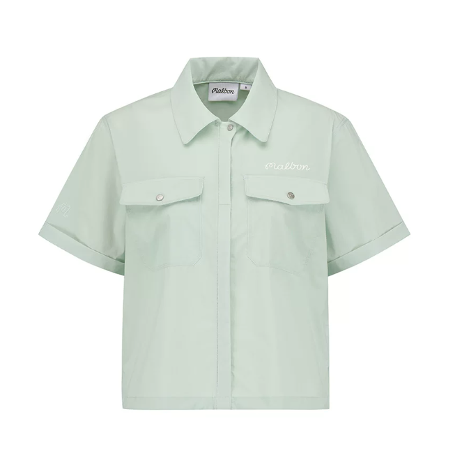Malbon Golf Women’s Solid Utility Multi-Pocket Short Sleeve Shirt