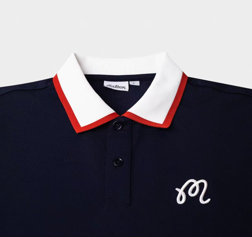 Malbon Golf Men’s Colorblock Athletic Polo Shirt