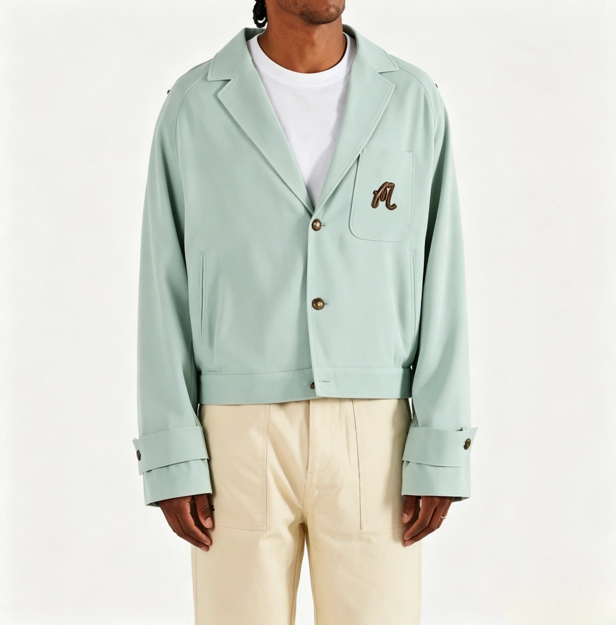 Malbon Belmonte Jacket Mint Green golf jacket front view