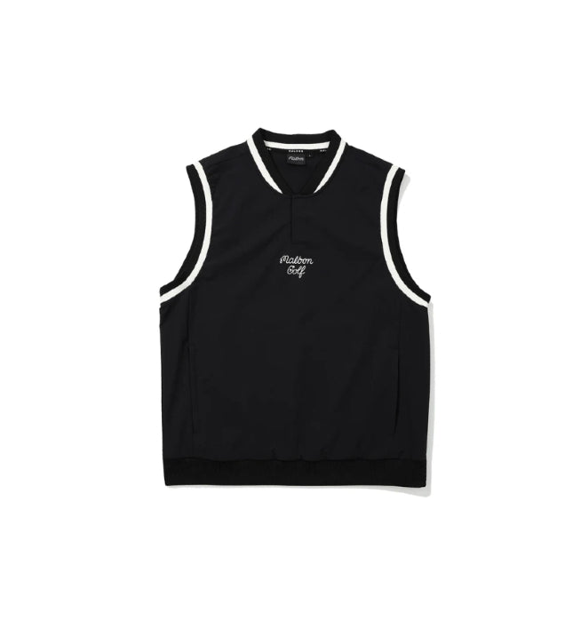 Malbon men golf vest on course lifestyle shot