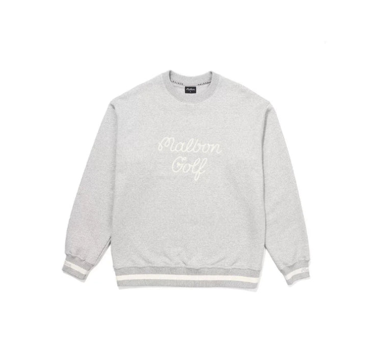 Malbon men's crew-neck logo embroidered golf sweatshirt — back view