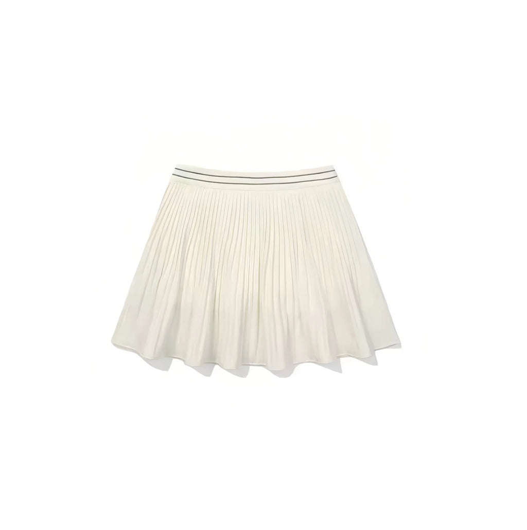 Malbon Women's Knit Tennis Skirt — waistband and built-in shorts detail