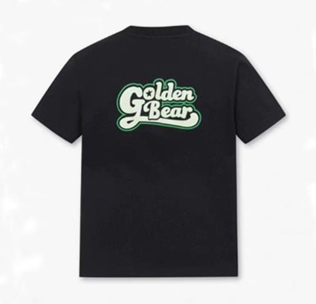 Golden Bear Embroidered Letter Print Golf Crew Neck T-Shirt