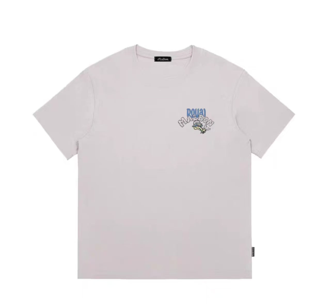 Malbon Unisex Dragon Graphic Heavyweight Golf T-Shirt Grey front view