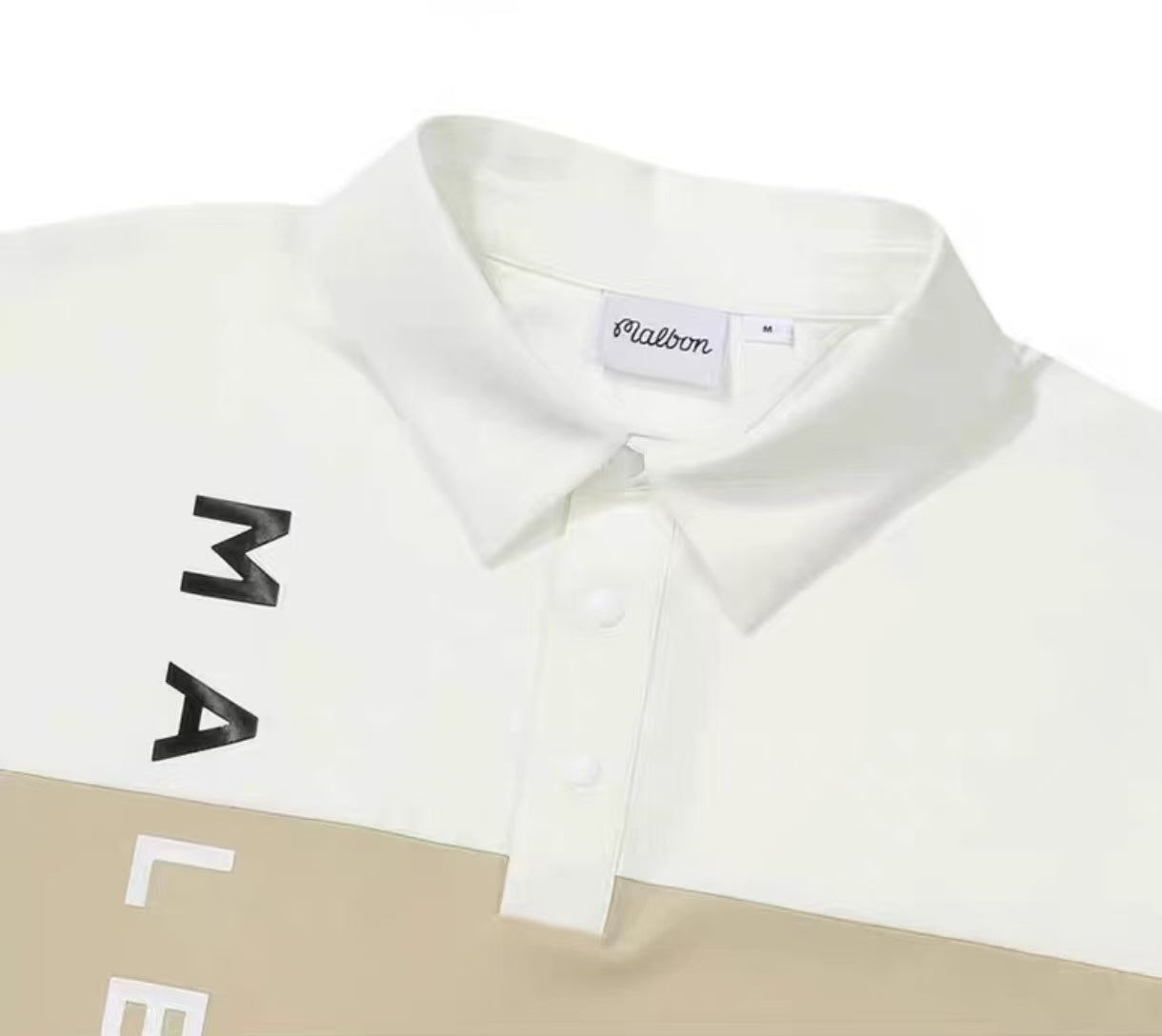 Malbon men's colour-block breathable golf polo in Beige - image 3
