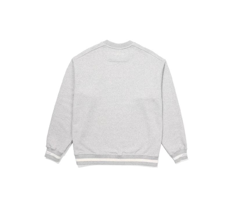Malbon men's crew-neck logo embroidered golf sweatshirt — styled lifestyle view 6