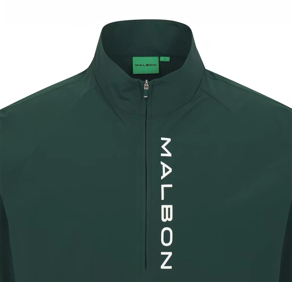 Malbon men Green short-sleeve half-zip golf jacket size chart