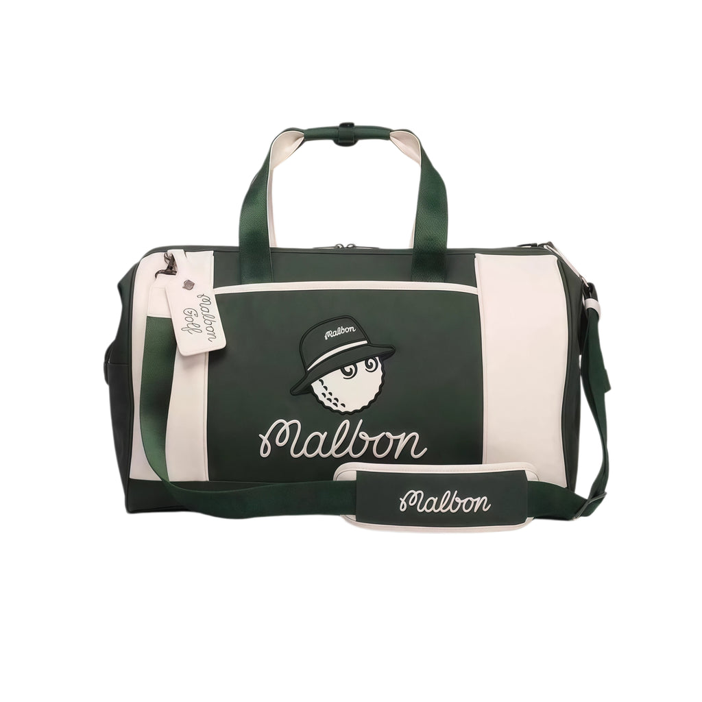 Malbon Golf Boston Bag - PU Leather Duffle Bag with Shoe Compartment (Unisex)
