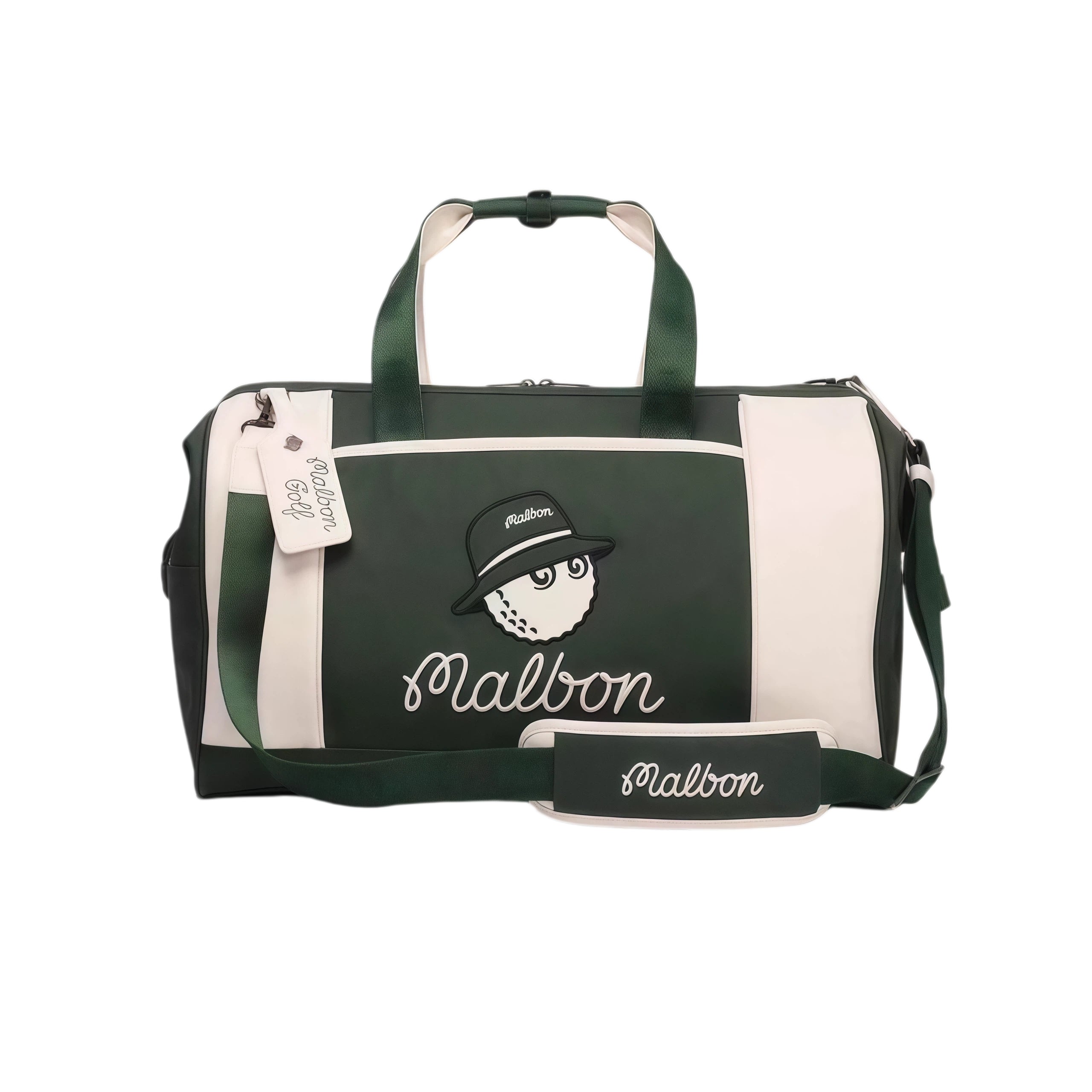 Malbon Golf Boston Bag - PU Leather Duffle Bag with Shoe Compartment (Unisex)