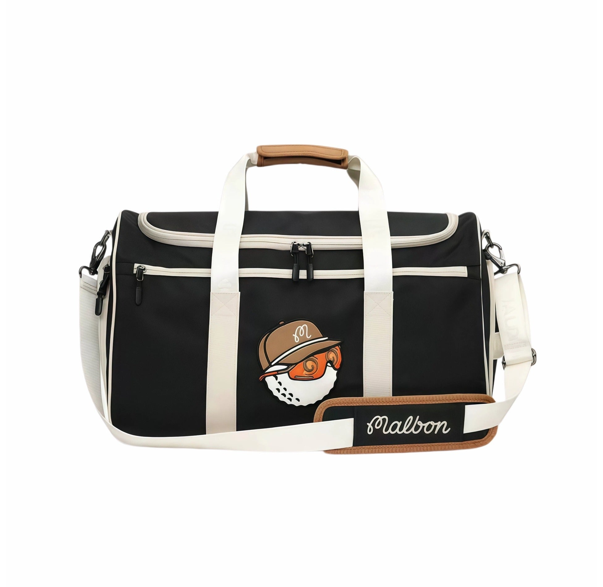 Malbon Golf Performance Boston Bag with Buckets Logo in Beige, Black, or Green