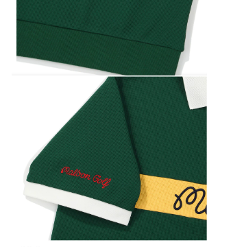 Malbon men polo shirt collar and fabric texture close-up