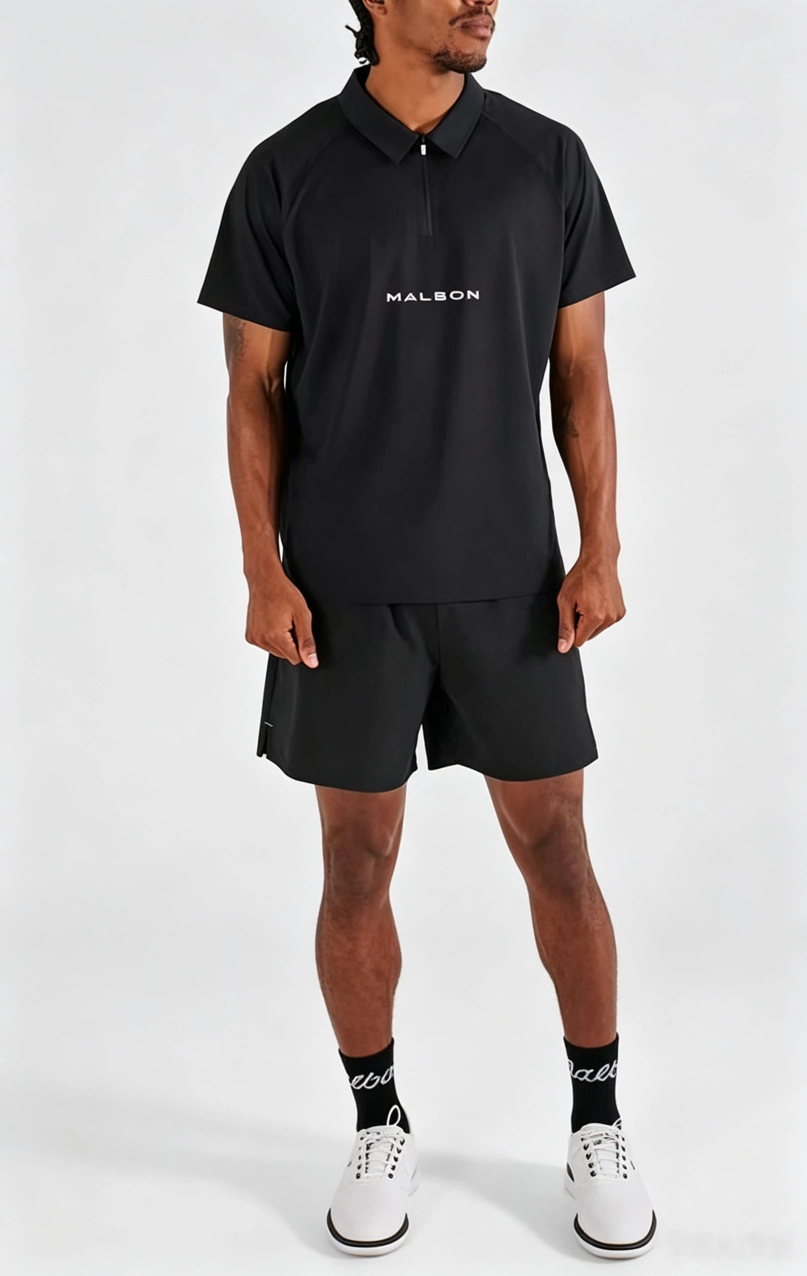 Malbon Golf Quarter-Zip Polo Shirt