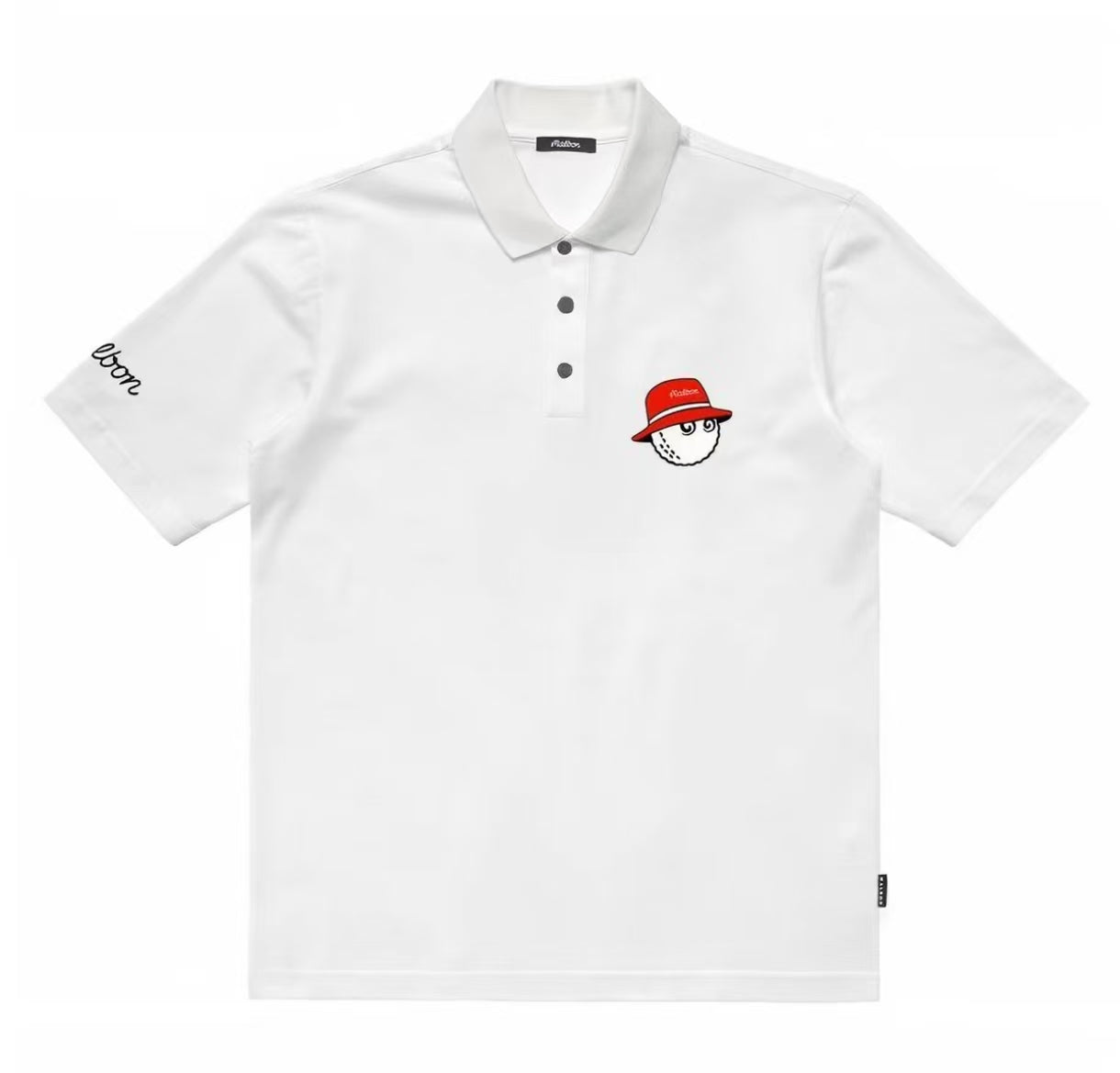 Malbon men's White-2 graphic golf polo front view