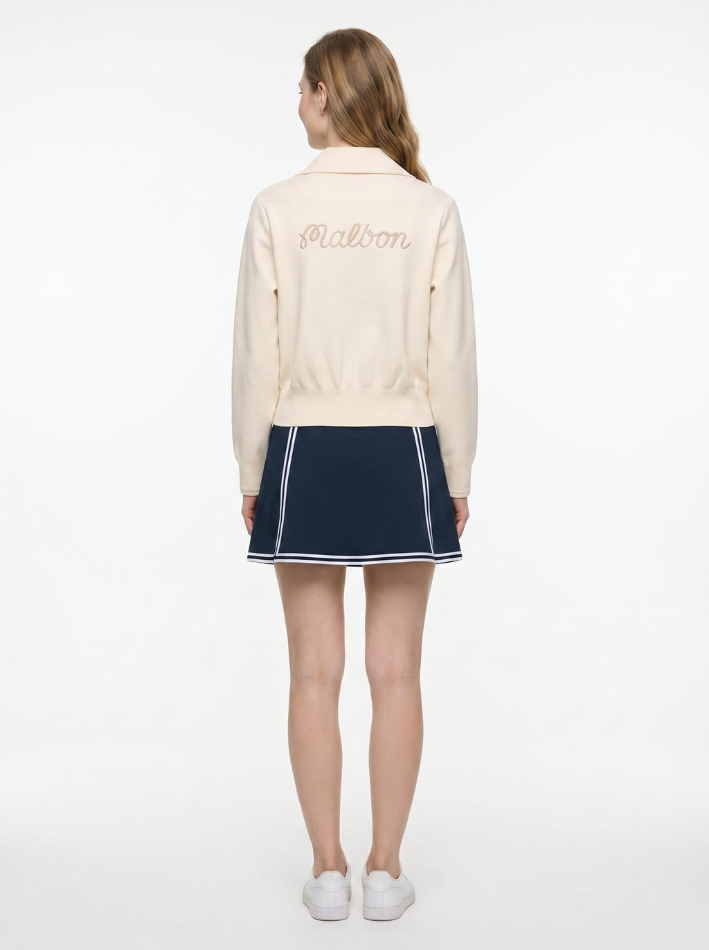 Malbon women's zip-up casual golf jacket — styled lifestyle view 15