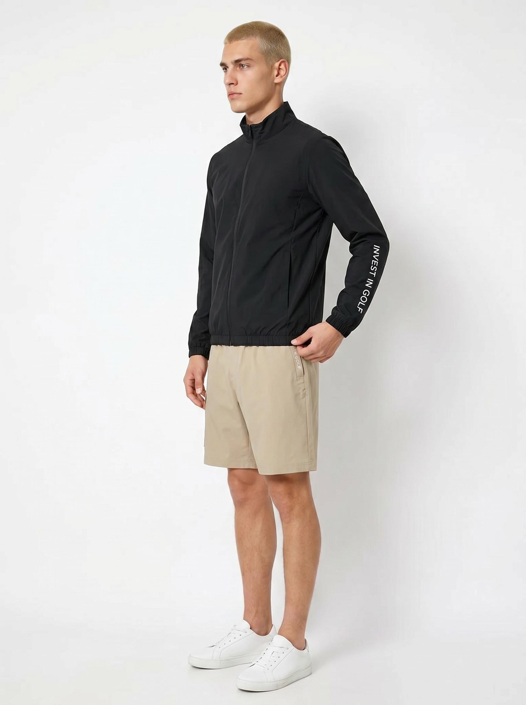 Malbon men's 2026 spring autumn casual golf jacket — styled lifestyle view 15