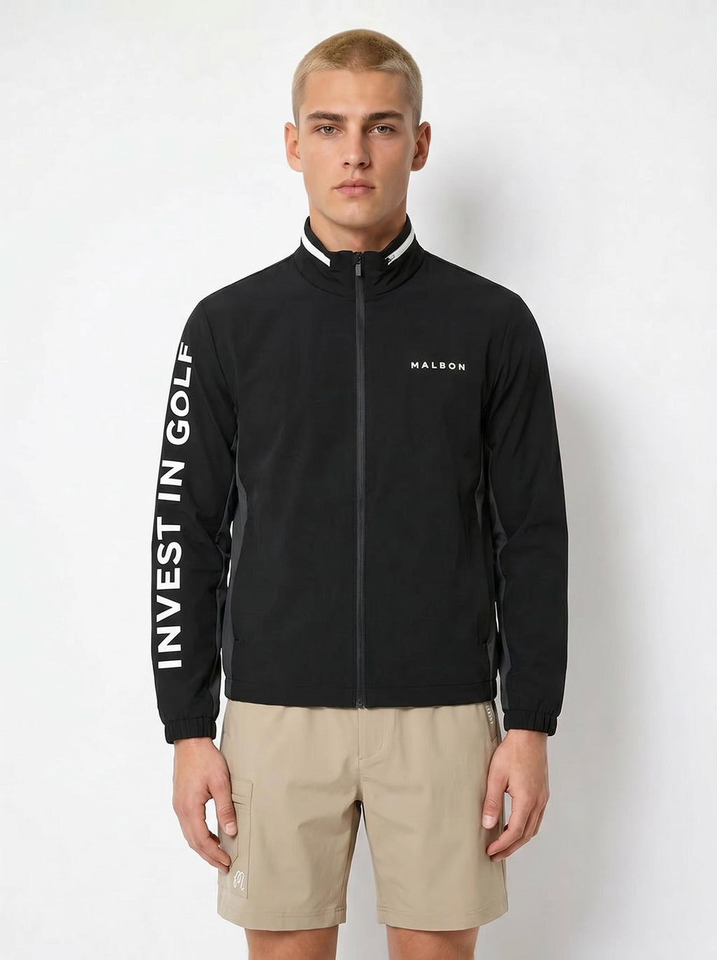 Malbon men's 2026 spring autumn casual golf jacket — styled lifestyle view 14