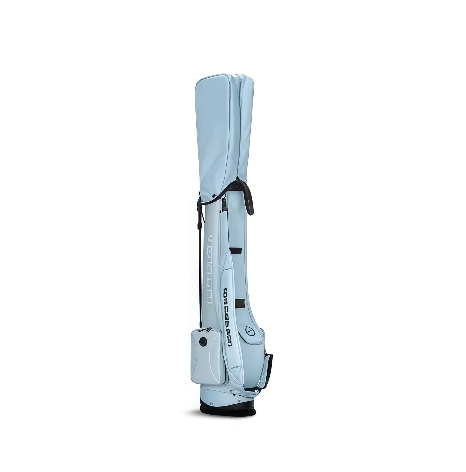 Rear view of the HELIX B-Series golf stand bag highlighting the padded shoulder strap, back panel, and compact profile for comfortable carrying.