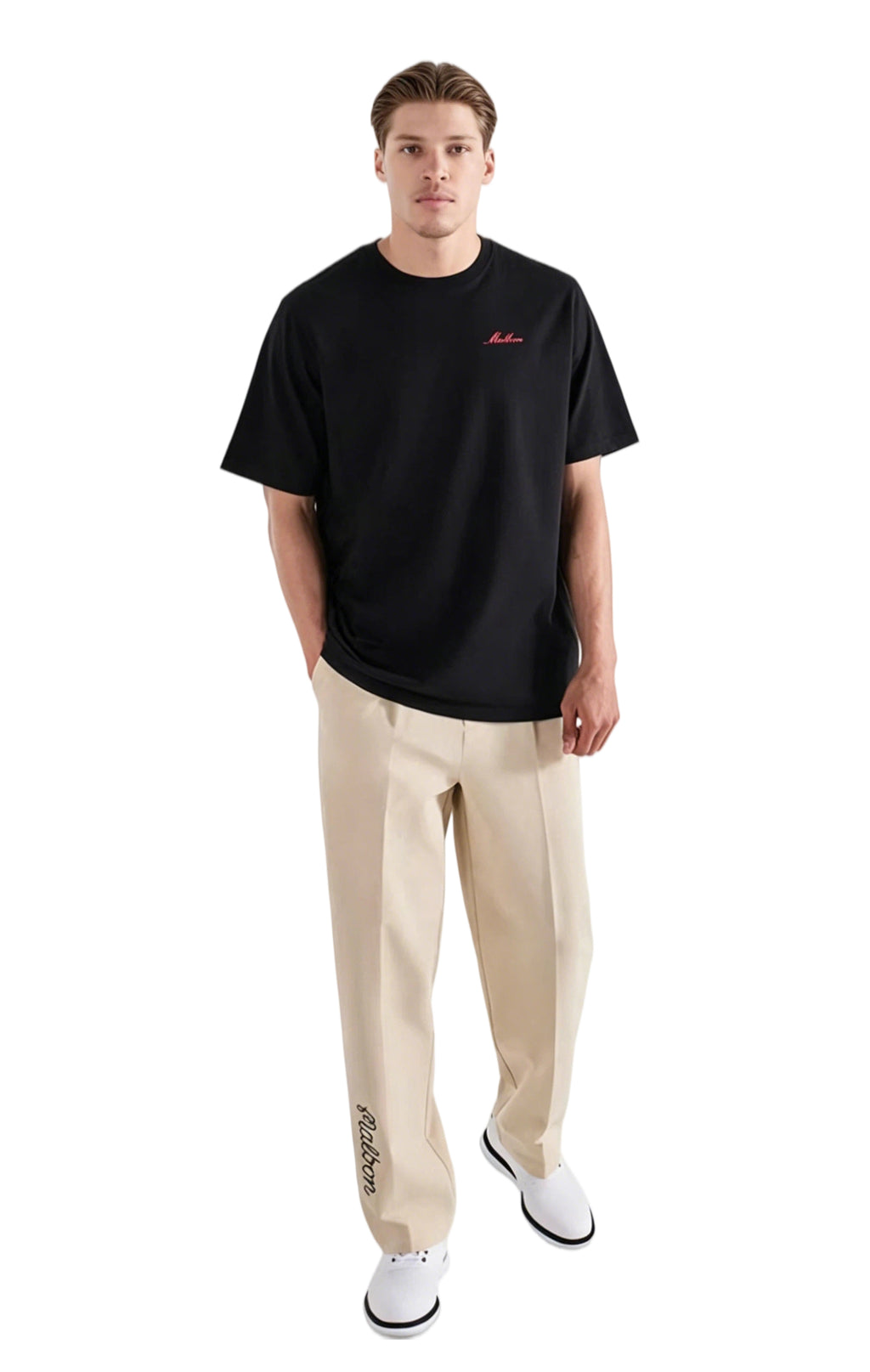 Malbon Golf Men's Solid Straight Leg Pants