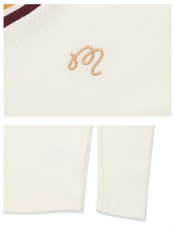 Malbon Women's Moisture-Wicking Long Sleeve Golf Polo Beige long sleeve golf polo detail view