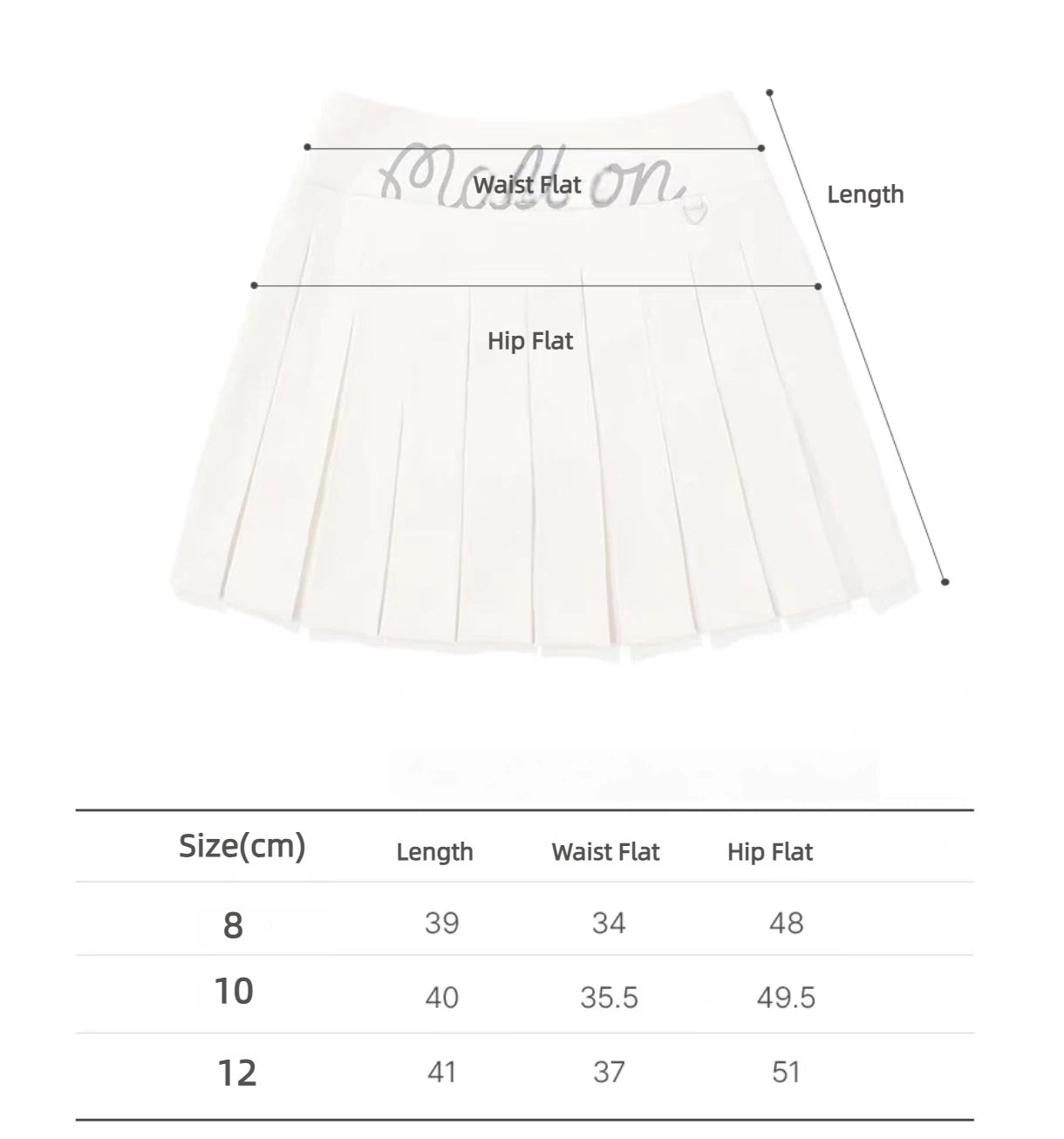 Malbon Women's Logo Pleated Golf Skort Beige size chart