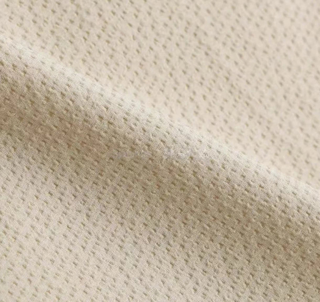 Malbon Studio Seoul Seersucker Setup Shorts Beige seersucker golf shorts front view