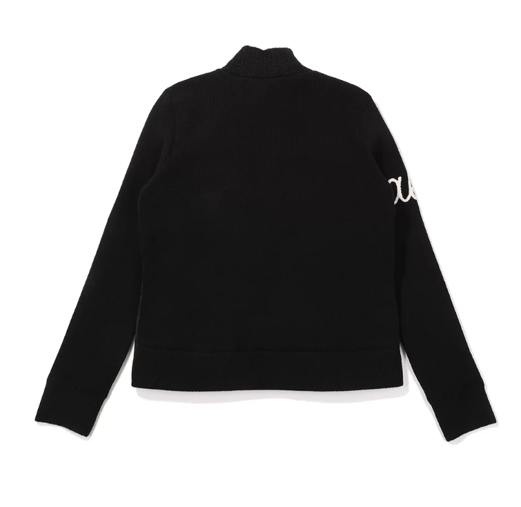 Malbon Golf Women's Knit Down Jacket Black golf apparel back view